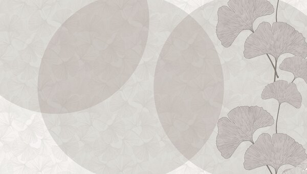 Carta da parati Grandi foglie di ginkgo e geometria, Carta da parati 3D, Fotomurali Foglie 3D, w01465 : Uwalls.it