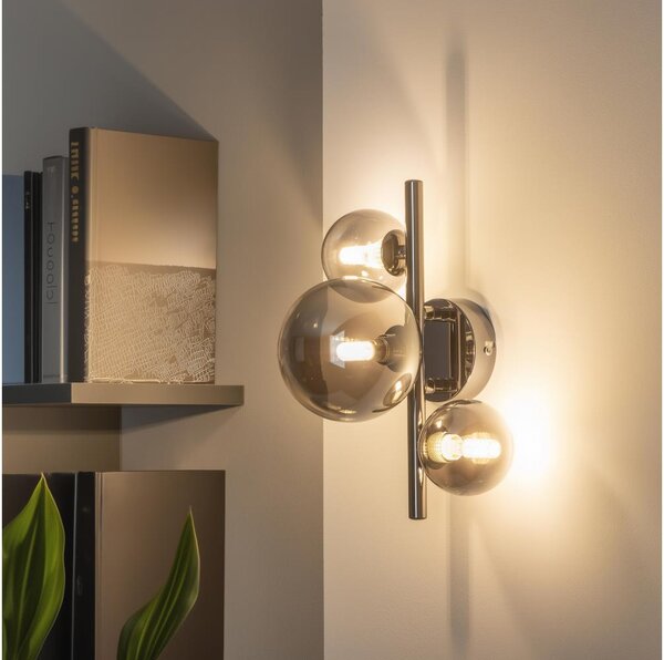 Brilagi - Lampada da parete LED MILLA 3xG9/3W/230V nero cromato/fumé