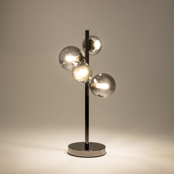 Brilagi - Lampada da tavolo LED MILLA 4xG9/3W/230V nero cromato/fumé