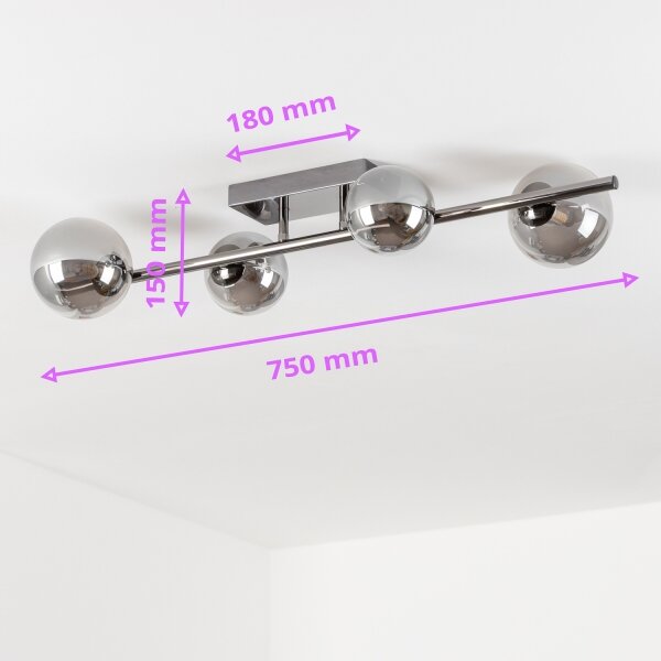 Brilagi - Lampadario LED a plafone MILLA 4xG9/3W/230V nero cromato/fumé