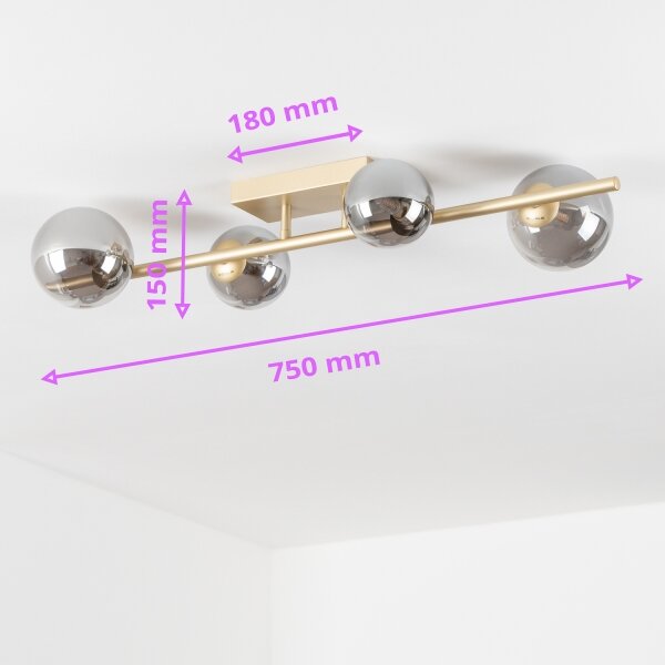 Brilagi - Lampadario a plafone LED MILLA 4xG9/3W/230V oro/fumé