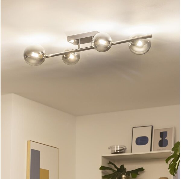 Brilagi - Lampadario LED a plafone MILLA 4xG9/3W/230V nero cromato/fumé
