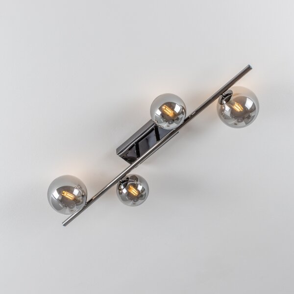 Brilagi - Lampadario LED a plafone MILLA 4xG9/3W/230V nero cromato/fumé