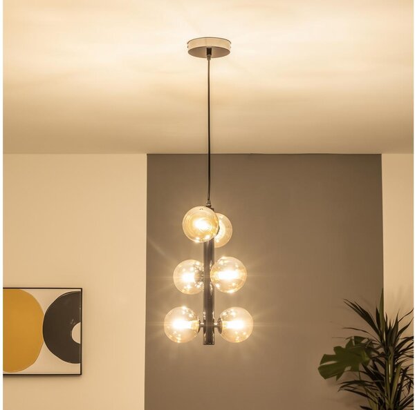 Brilagi - Lampadario LED sospeso su cavo MILLA 6xG9/3W/230V nero cromato/oro