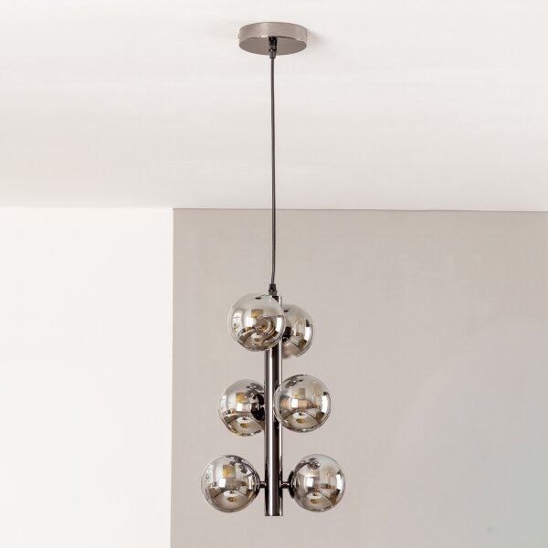 Brilagi - Lampadario LED a sospensione con cavo MILLA 6xG9/3W/230V nero cromato/fumé