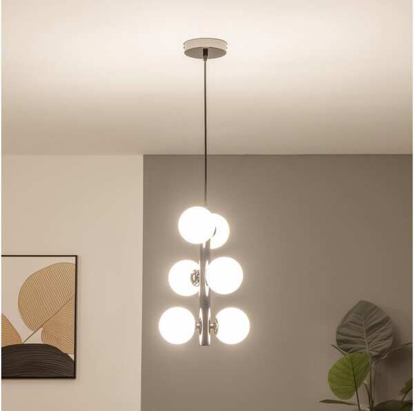 Brilagi - Lampadario LED a sospensione MILLA 6xG9/3W/230V cromo nero/bianco