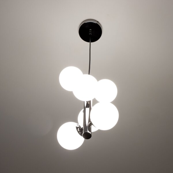 Brilagi - Lampadario LED a sospensione MILLA 6xG9/3W/230V cromo nero/bianco