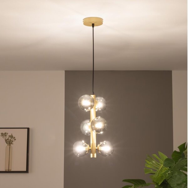 Brilagi - Lampadario LED a sospensione con filo MILLA 6xG9/3W/230V oro/fumé
