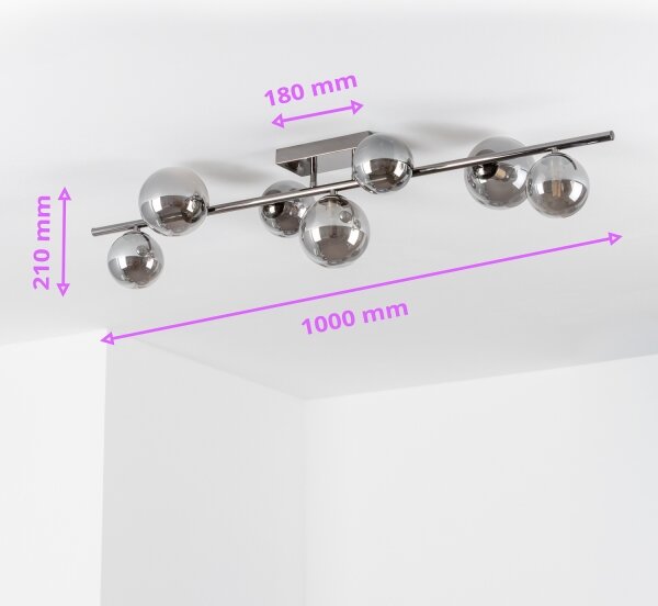 Brilagi - Lampadario a plafone LED MILLA 7xG9/3W/230V nero cromato/fumé