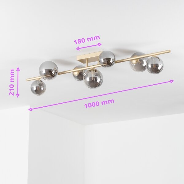 Brilagi - Lampadario a plafone LED MILLA 7xG9/3W/230V oro/fumé