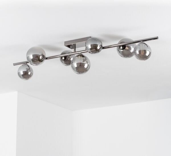 Brilagi - Lampadario a plafone LED MILLA 7xG9/3W/230V nero cromato/fumé