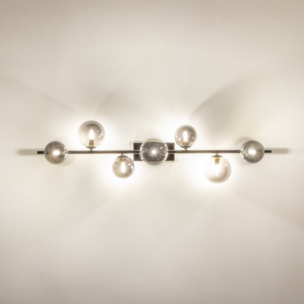 Brilagi - Lampadario a plafone LED MILLA 7xG9/3W/230V nero cromato/fumé