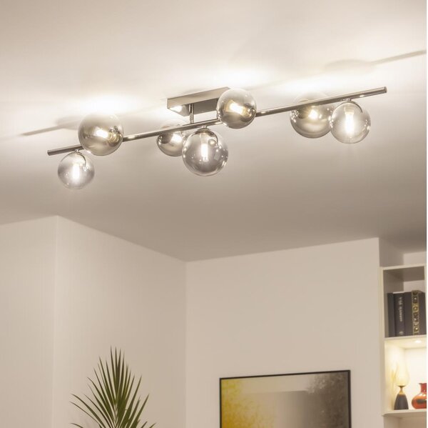 Brilagi - Lampadario a plafone LED MILLA 7xG9/3W/230V nero cromato/fumé