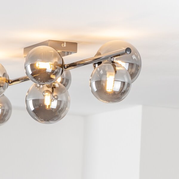Brilagi - Lampadario a plafone LED MILLA 7xG9/3W/230V nero cromato/fumé
