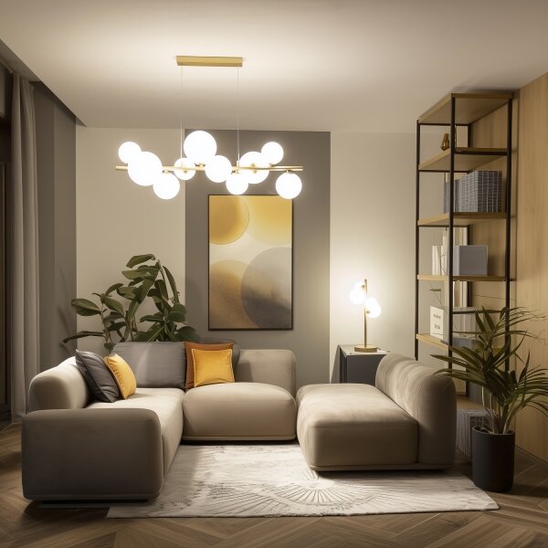 Brilagi - Lampadario LED a sospensione con filo MILLA 10xG9/3W/230V oro/bianco
