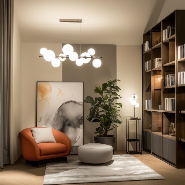 Brilagi - Lampadario LED a cavo MILLA 10xG9/3W/230V nero cromato/bianco