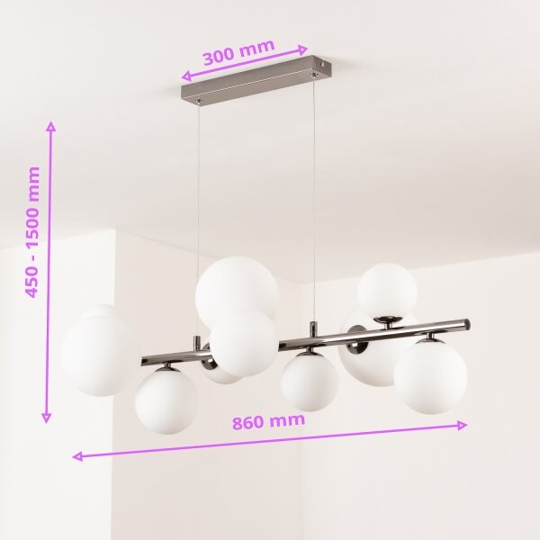 Brilagi - Lampadario LED a cavo MILLA 10xG9/3W/230V nero cromato/bianco