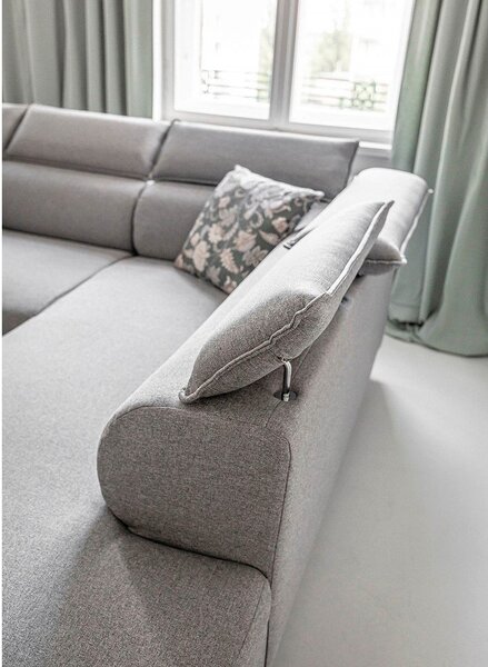 Divano letto angolare grigio chiaro (angolo destro) Sweet Harmony - Miuform