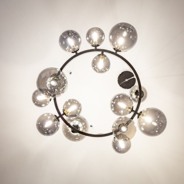 Brilagi - Lampadario LED a sospensione con cavo MILLA 15xG9/3W/230V nero cromato/fumé