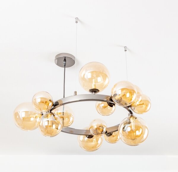 Brilagi - Lampadario LED su cavo MILLA 15xG9/3W/230V nero cromato/oro