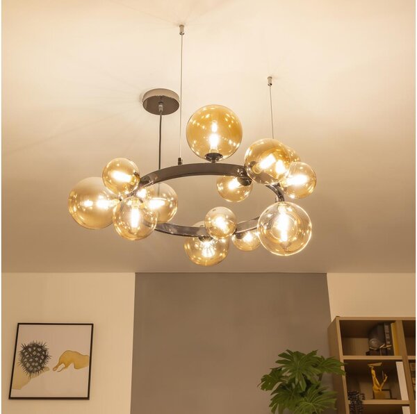 Brilagi - Lampadario LED su cavo MILLA 15xG9/3W/230V nero cromato/oro