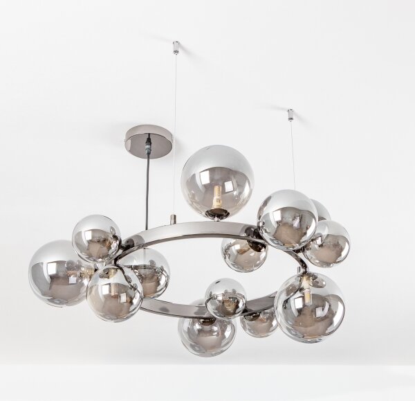Brilagi - Lampadario LED a sospensione con cavo MILLA 15xG9/3W/230V nero cromato/fumé