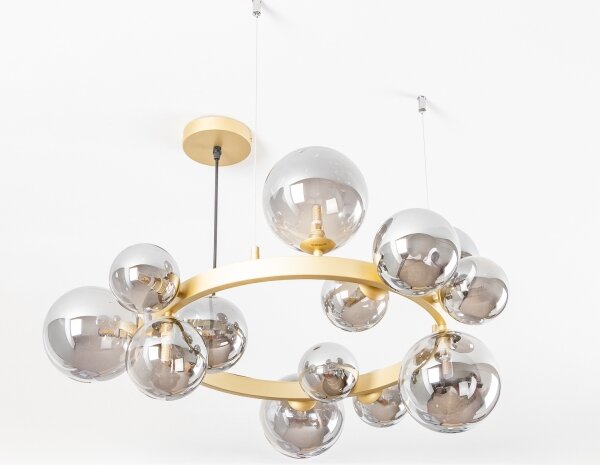 Brilagi - Lampadario LED a sospensione con filo MILLA 15xG9/3W/230V oro/fumé