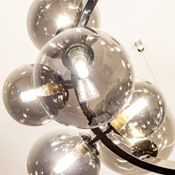 Brilagi - Lampadario LED a sospensione con cavo MILLA 15xG9/3W/230V nero cromato/fumé
