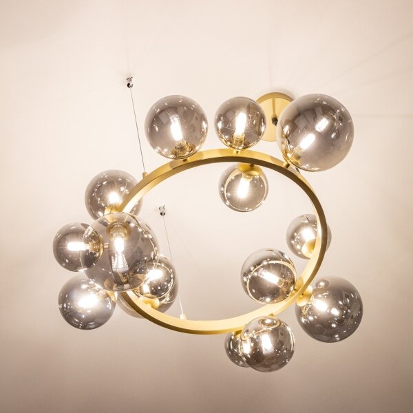 Brilagi - Lampadario LED a sospensione con filo MILLA 15xG9/3W/230V oro/fumé