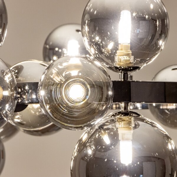 Brilagi - Lampadario LED a sospensione con cavo MILLA 15xG9/3W/230V nero cromato/fumé
