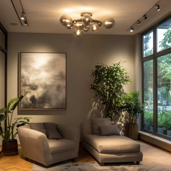 Brilagi - Plafoniera LED MILLA 10xG9/3W/230V nero cromato/fumé