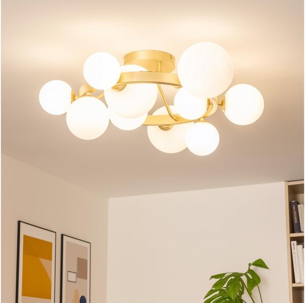 Brilagi - Lampadario a plafone LED MILLA 10xG9/3W/230V oro/bianco