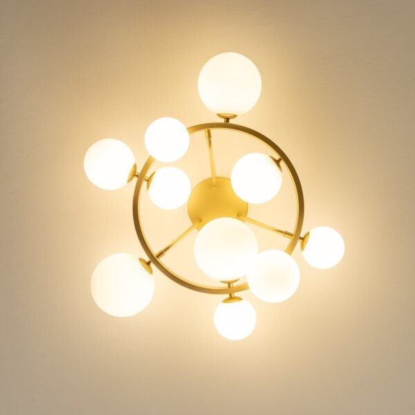 Brilagi - Lampadario a plafone LED MILLA 10xG9/3W/230V oro/bianco