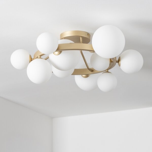 Brilagi - Lampadario a plafone LED MILLA 10xG9/3W/230V oro/bianco