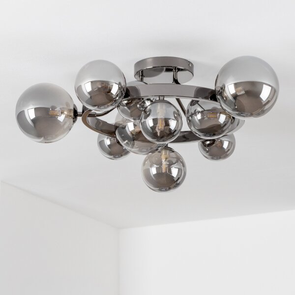 Brilagi - Plafoniera LED MILLA 10xG9/3W/230V nero cromato/fumé