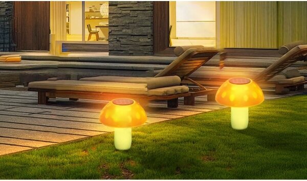 Aigostar - Lampada LED solare LED/0,024W/1,2V 200 mAh 2700K IP44 fungo porcino