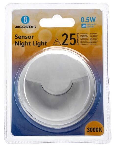 Aigostar - Lampada notturna LED con sensore LED/0,5W/230V 3000K