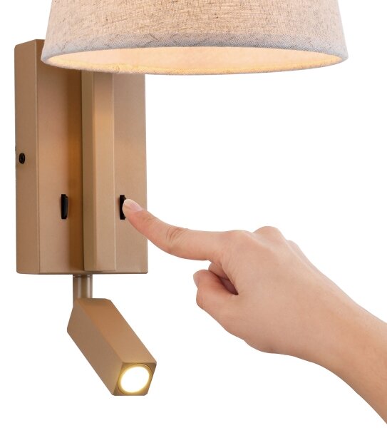 Brilagi - Applique a LED RAYA 1xE14/40W/230V + LED/3W lino/beige