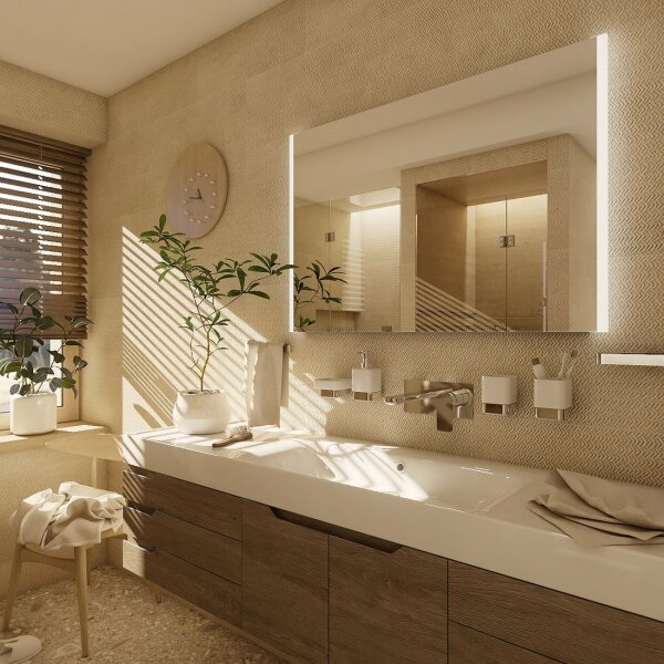 NIMCO ZP 11019 - Specchio da bagno retroilluminato a LED 6500K 70x90 cm IP44
