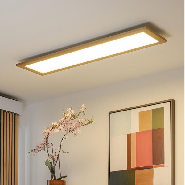 Brilagi - Lampada LED dimmerabile SLIMFRAME WOOD LED/58W/230V 124x34 cm + telecomando