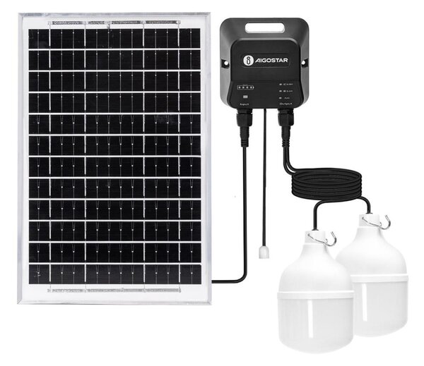 Aigostar - Lampadario solare LED 2xLED/35W/12V 6000 mAh 6500K diametro 10 cm