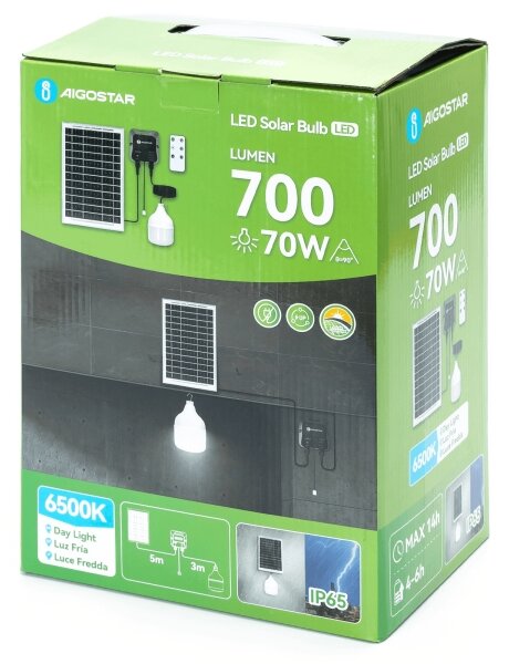 Aigostar - Lampadario solare LED LED/70W/12V 6000 mAh 6500K diametro 12 cm