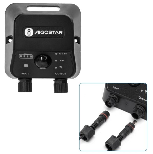 Aigostar - Lampadario solare LED con sensore LED/35W/12V 3000 mAh 6500K diametro 10 cm