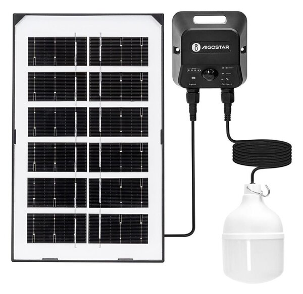 Aigostar - Lampadario solare LED con sensore LED/35W/12V 3000 mAh 6500K diametro 10 cm