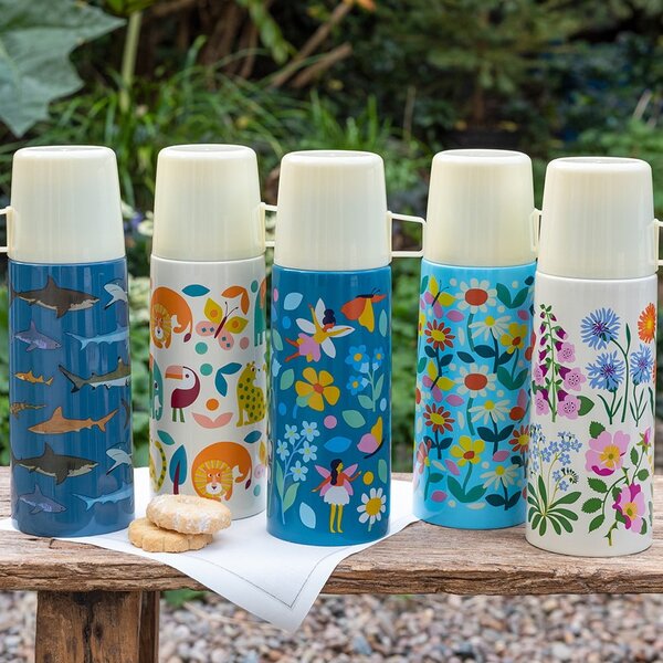 Borraccia termica blu/color crema 350 ml Butterfly Garden – Rex London