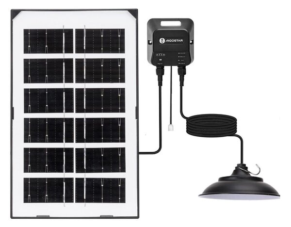 Aigostar - Lampadario solare LED LED/35W/12V 3000 mAh 6500K diametro 15 cm
