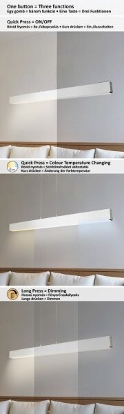 Rabalux 6670 - Lampadario LED dimmerabile su corda TITHANIA LED/24W/230V 120 cm