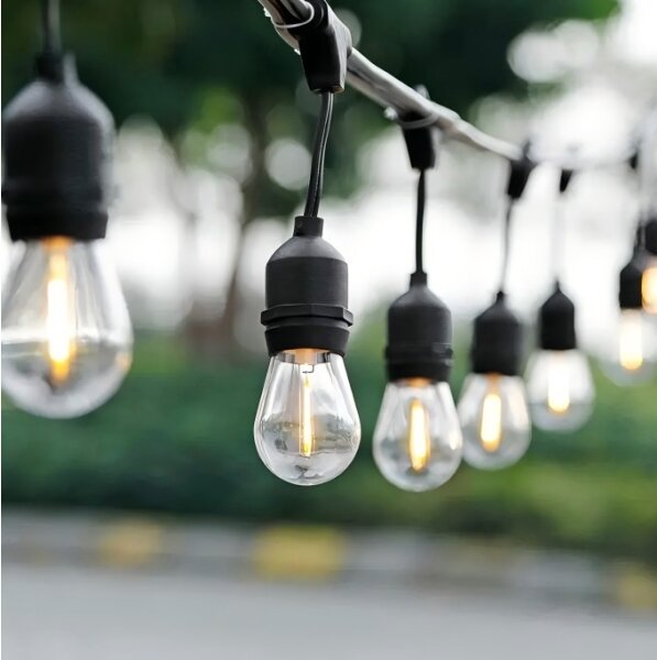 Catena decorativa LED esterna 20xE27/1W/230V 20 m IP65 nero