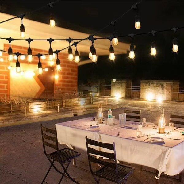 Catena decorativa LED esterna 20xE27/1W/230V 20 m IP65 nero