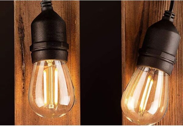 Catena decorativa LED esterna 20xE27/1W/230V 20 m IP65 nero